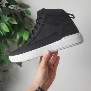 Timberland Allston Mid Lace Black Nubuck Sneaker Boot Men 8.5